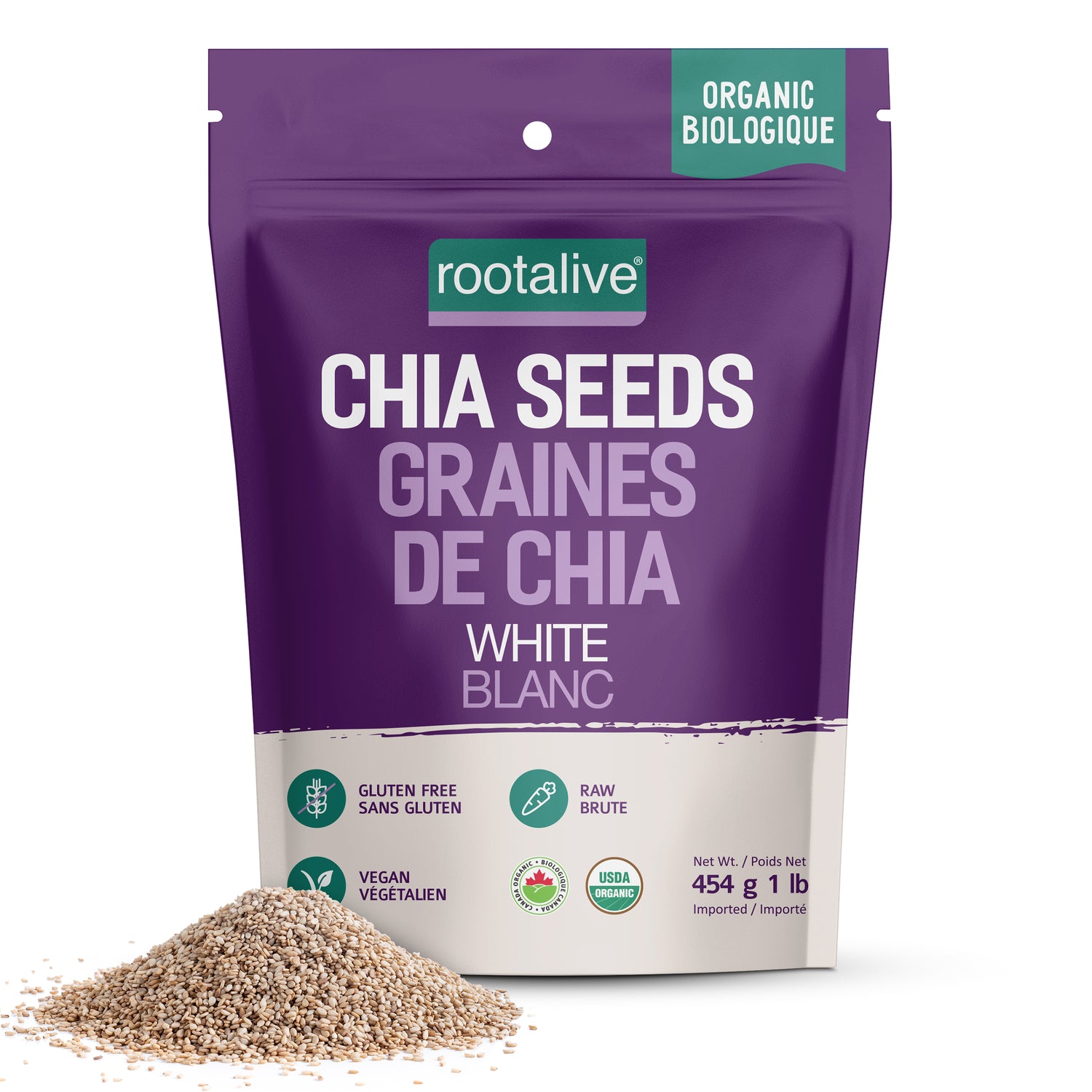 Organic White Chia Seeds 454g