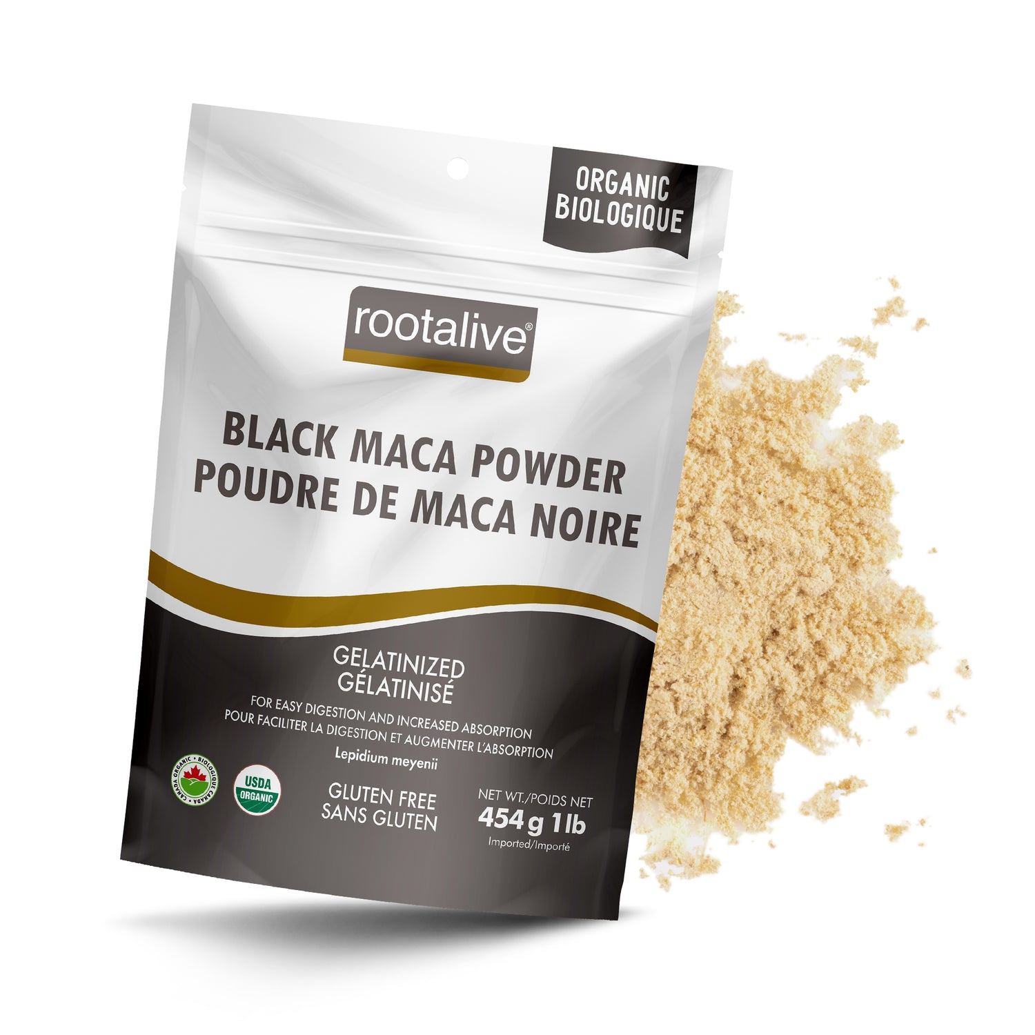 Organic Gelatinized Black Maca Powder 454g