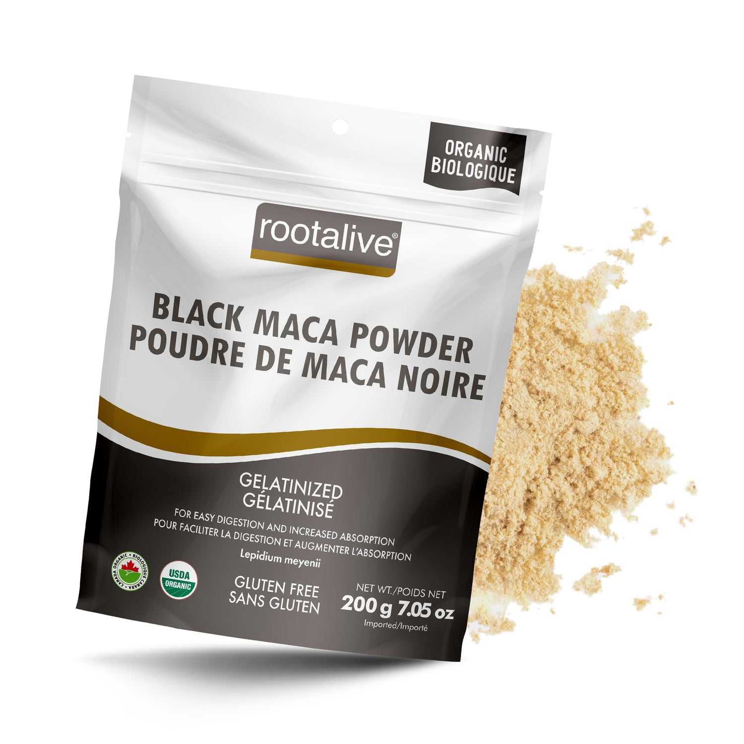 Organic Gelatinized Black Maca Powder 200g