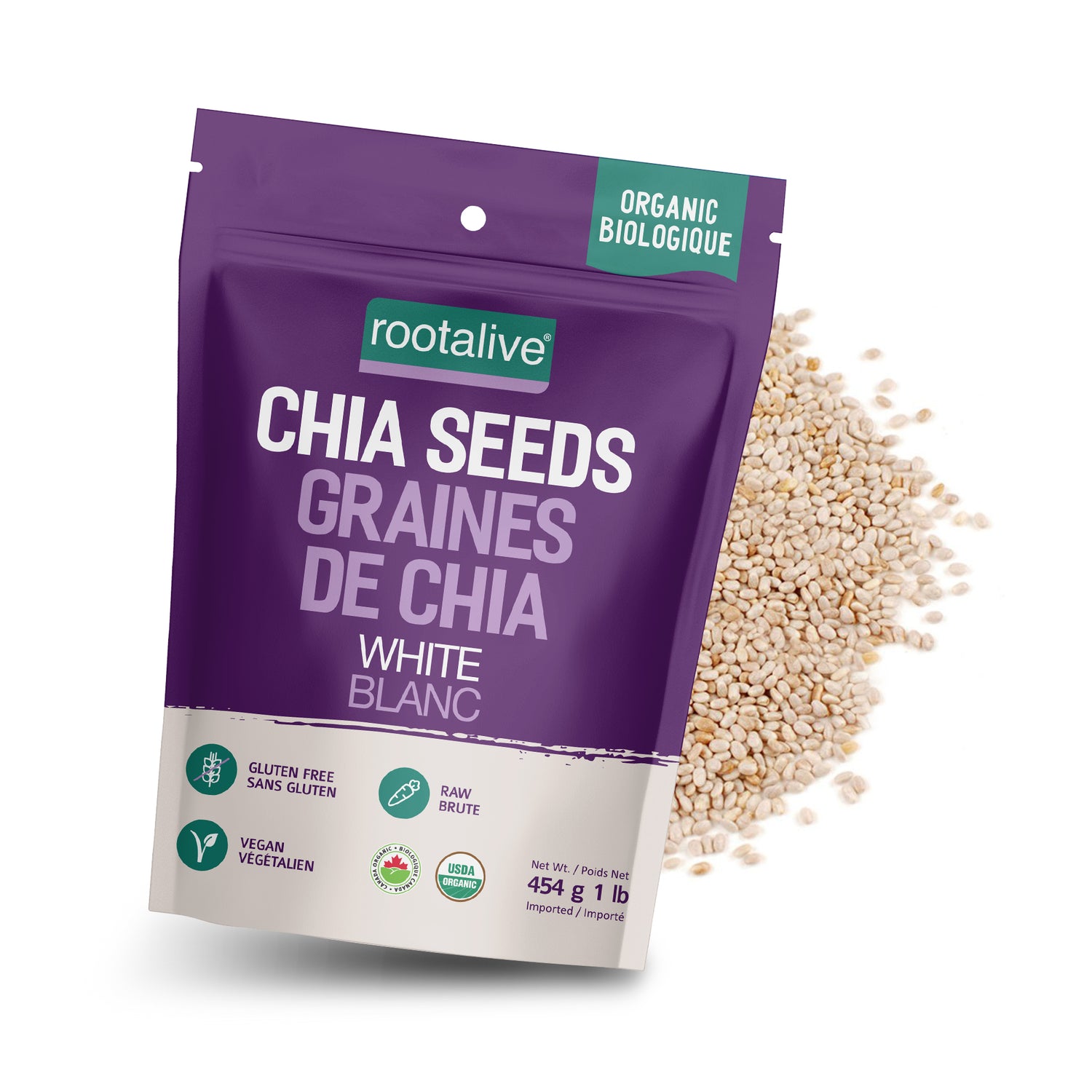 Organic White Chia Seeds 454g