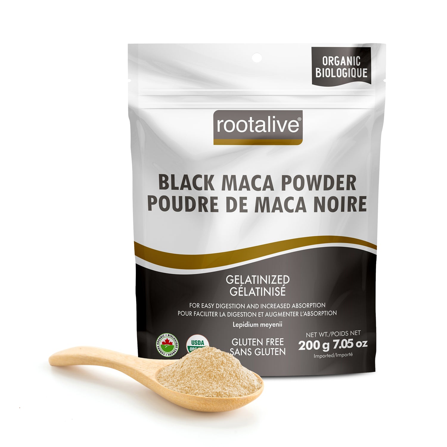 Organic Gelatinized Black Maca Powder 200g