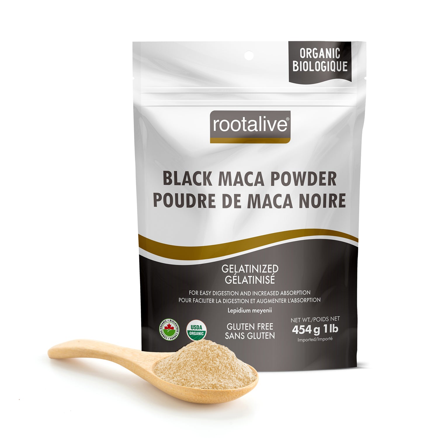 Organic Gelatinized Black Maca Powder 454g